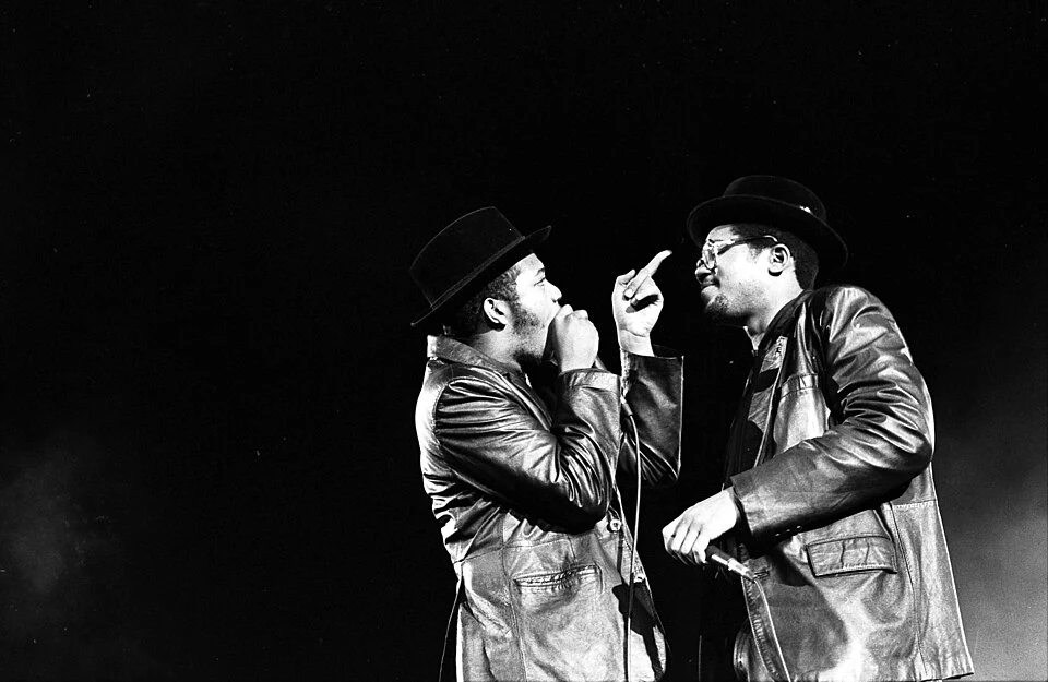 RUN DMC performing at Long Beach Arena, 1984; not the 1986 “Walk This Way” session.