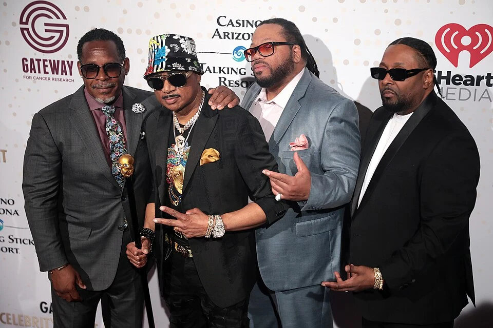The Sugarhill Gang at an event in 2023; a later lineup, not the original 1979 recording session.
